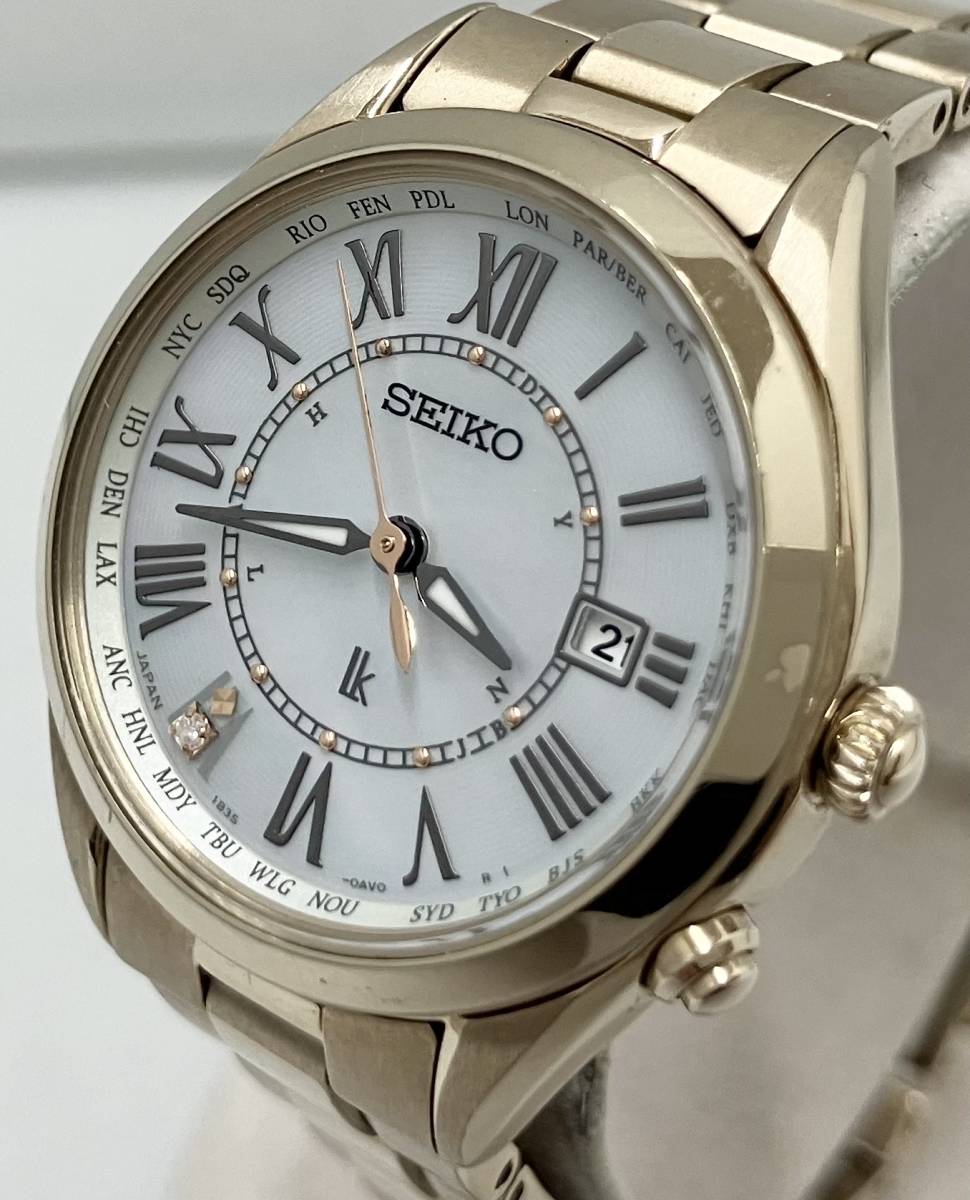 【箱付】SEIKO セイコー LUKIA ルキア 1B35-0AA0 腕時計 電波ソーラー