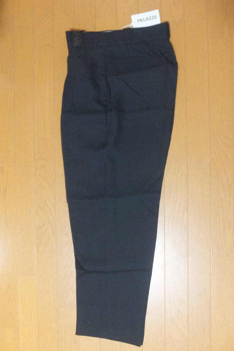 新品/未使用品 【PALAZZO 紳士 スラックス XL (82～85cm)】 日本製　丈直し(股下80cm)加工済　黒 メンズ パンツ ブラック L～LL相当 薄手