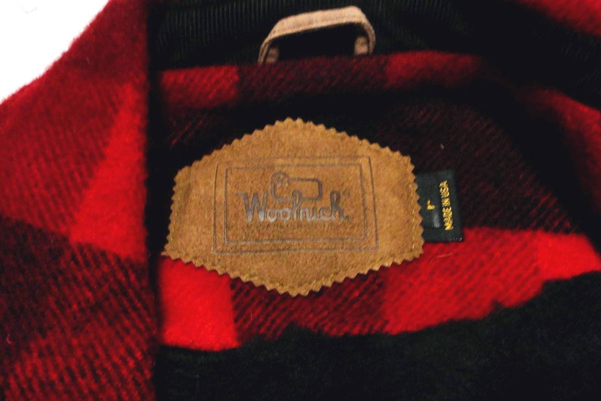 's WoolRich ウールリッチ アメリカンジャケット Made in U.S.A.レッド×ブラック バッファローチェック  デッドストックク 送料込