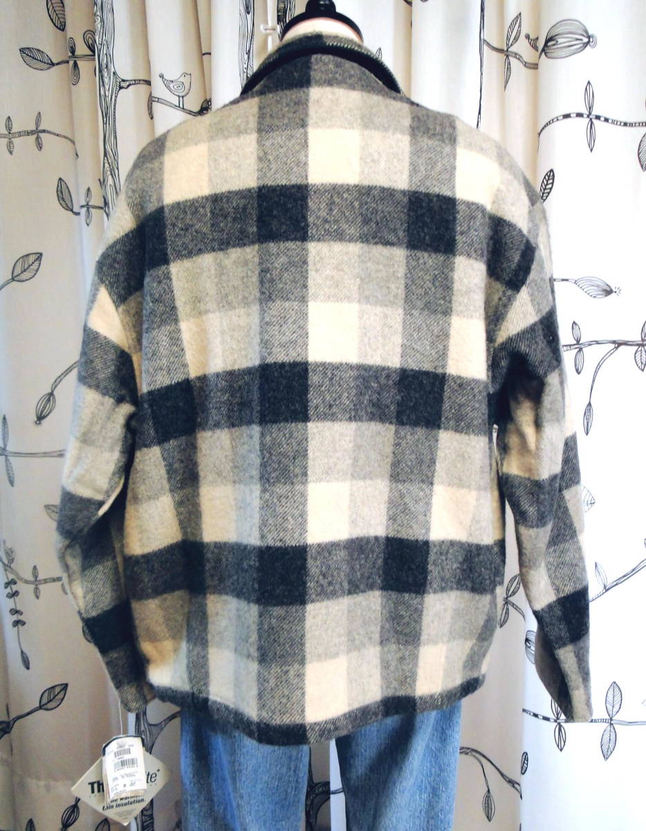 90's WoolRich ウールリッチ アメリカンジャケット Made in U.S.A.(グレー×ブラック) バッファローチェック  デッドストックク 送料込