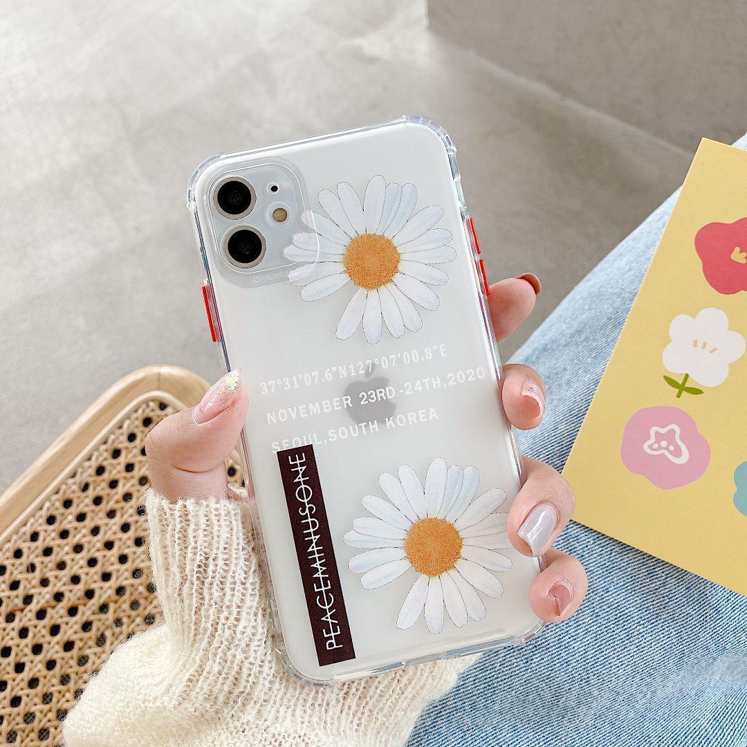 iPhone 7P用ケース ホワイト　花柄 クリア カバー 透明 保護_画像3