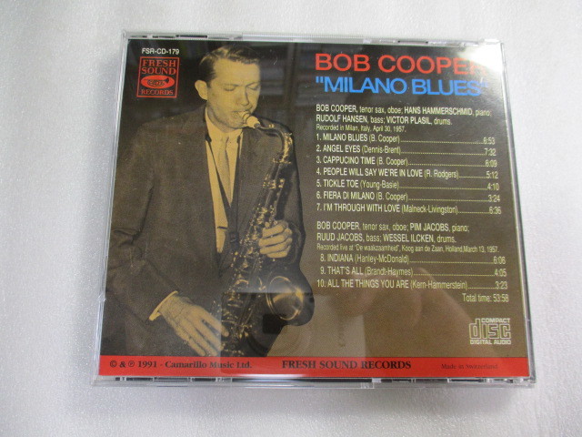 CD Bob Cooper / Milano Blues (Fresh Sound) ボブ・クーパー / Hans Hammerschmid / Rudolf Hansen / 聴かずに死ねるか Angel Eyes_画像2