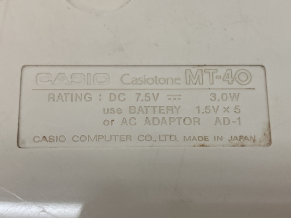 Sản phẩm CASIO Casiotone MT-40 シンセサイダー キーボード 音響機器