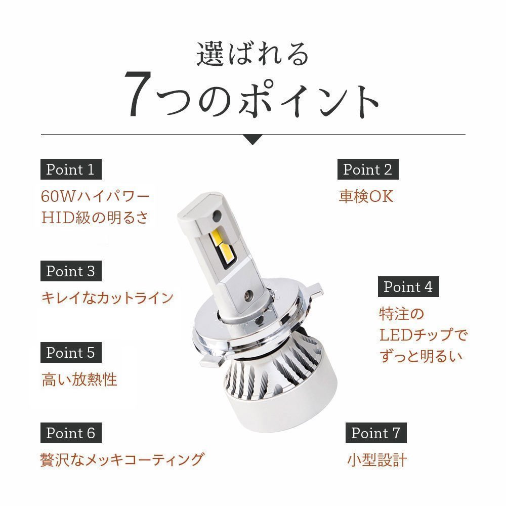 HID屋 バイク LED ヘッドライト 8940lm 1灯 H4Hi/Lo H7 H8/ H11/H16 H10/HB3/HB4/HIR2 6500K 爆光_画像4