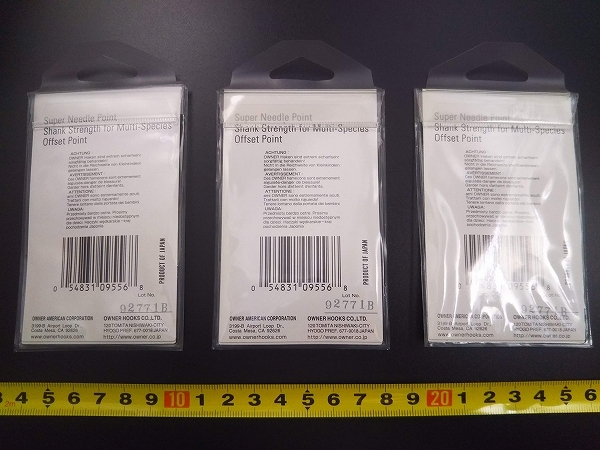 オーナー針 環付赤針 5115-123 #2/0 未使用 3枚セット ⑥ スズキ/キジハタ等に LOT OF 3 OWNER SSW RED FINISH ALL PURPOSE BAIT HOOKS_複数出品につき細部が異なる場合があります