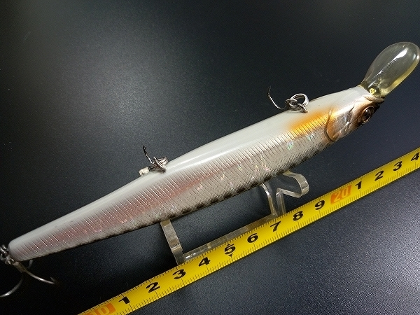 廃番 ジャッカル マグスカッド128SP #HL銀黒 USED 加藤誠司 DISCONTINUED JACKALL JERK BAIT MAGSQUAD MINNOWの画像4