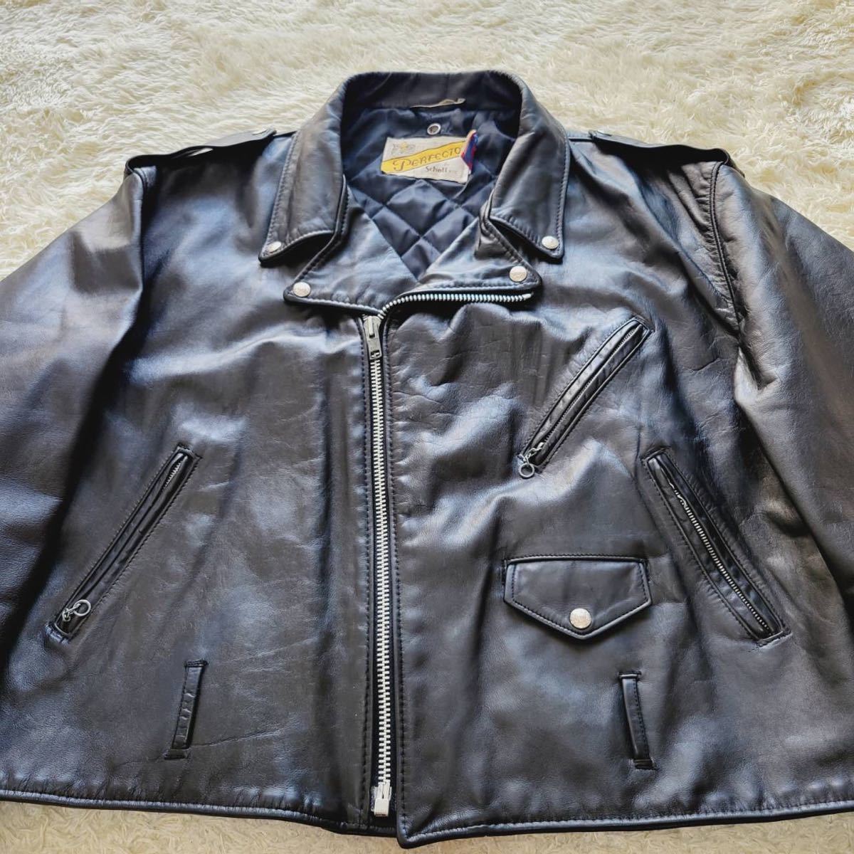 博物館級【ゴッドサイズ52】ショット 118 ダブルライダース ジャケット Schott ライダースジャケット 革ジャン レザージャケット 618