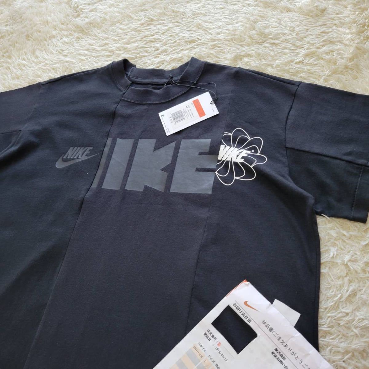 未使用品】NIKE × sacai ハイブリッド 再構築 Tシャツ 黒 ナイキ