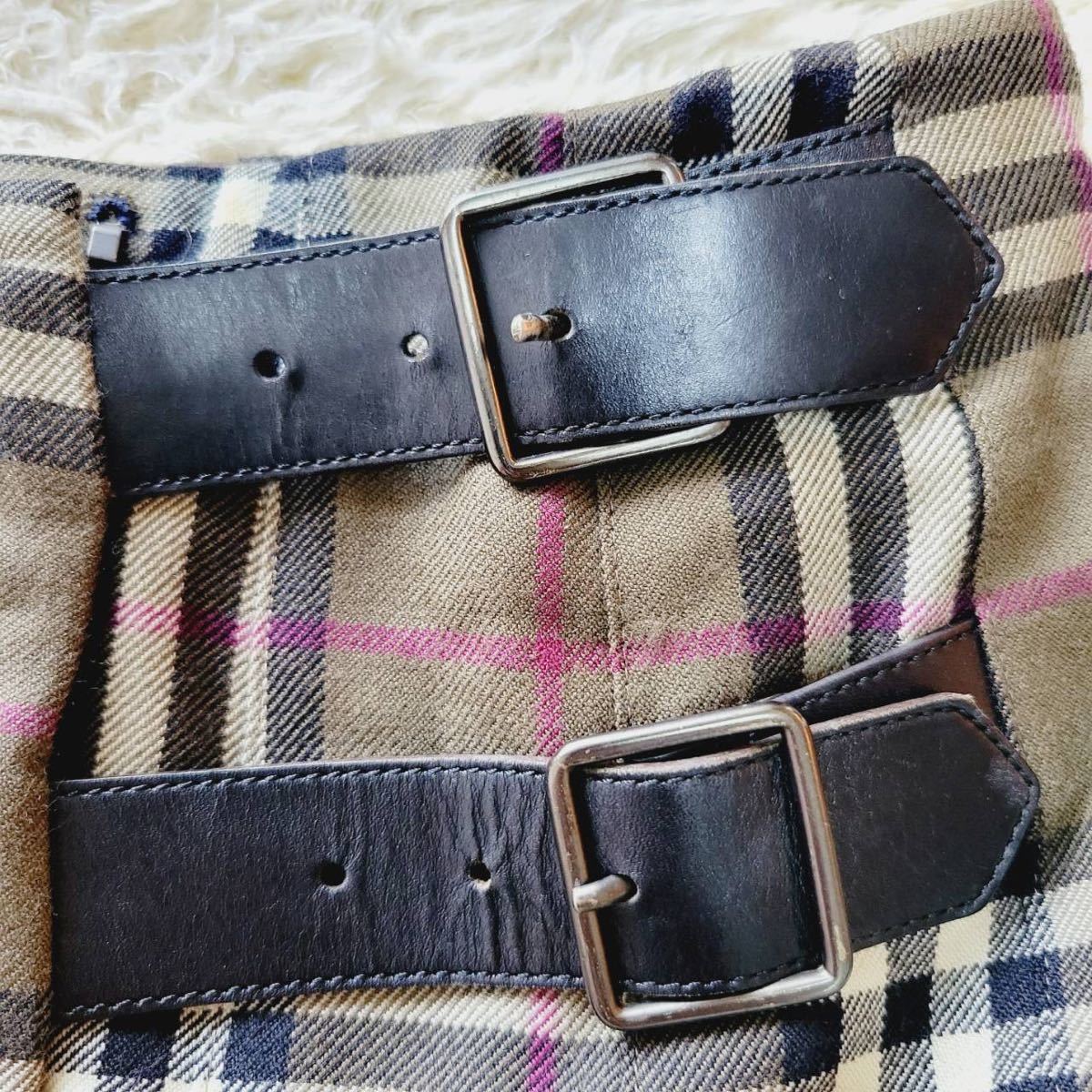 【大きいサイズ48 4XL】バーバリー　ベルト付き　ノバチェック　ラップスカート BURBERRY　London　巻きスカート　台形スカート_画像6