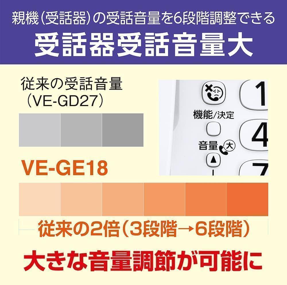 【親機のみ】パナソニック コードレス電話機 ホワイト VE-GE18-W　②_画像5
