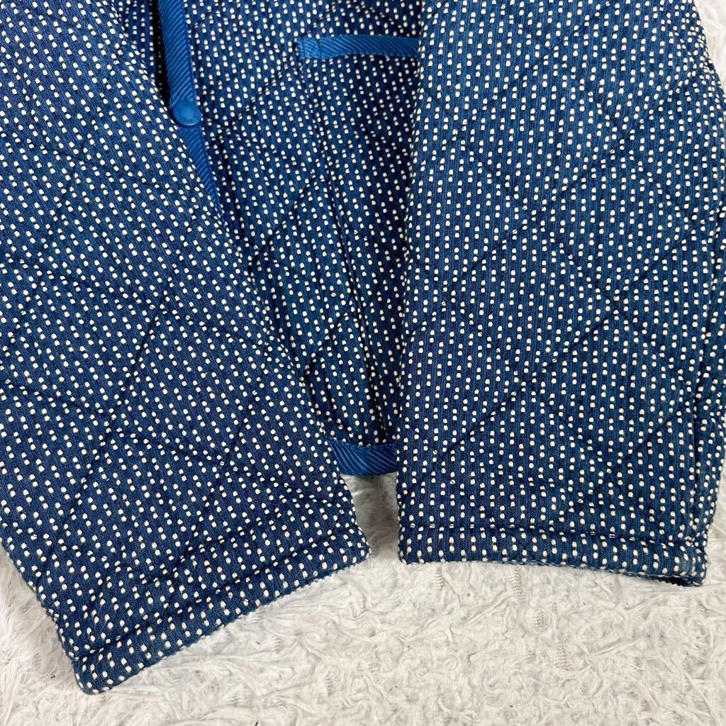 【美品】LAVENHAM×KUON ラベンハム クオン 19AW キルティングジャケット ブルー 刺し子 藍染め 38 メンズ Mサイズ 英国 イギリス製_画像7