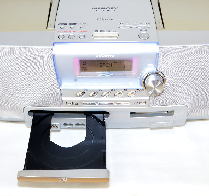 【元箱リモコン付属!/動作極美品】JVC Victor ビクター Clavia クラビア RD-M2 シルバー RM-SRDM2 コンポ ラジカセ CD MD AM FM 付属品充実_画像9