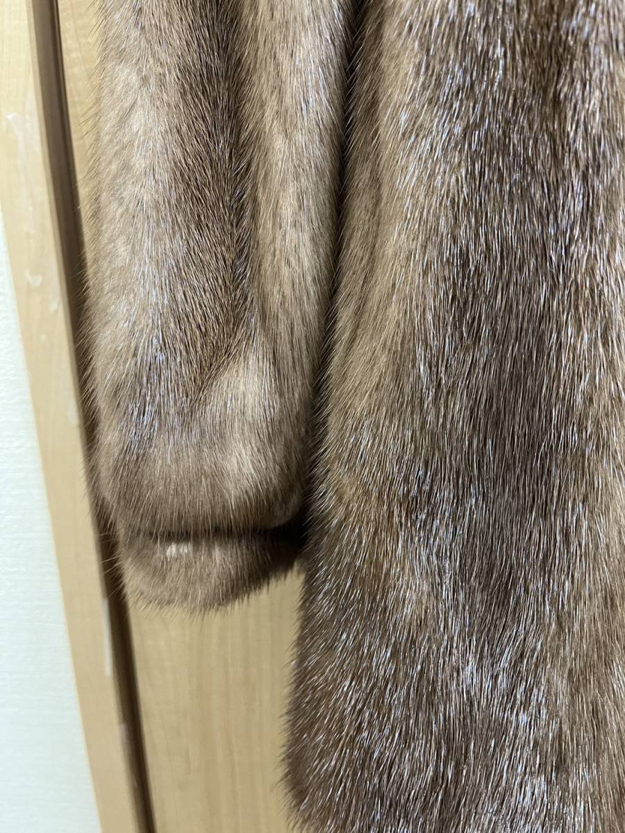 【DOM-918】1円スタート RIVIERA リヴィエラ ORIGINAL FUR ファー Zenshin 毛皮 コート ブラウン系 裏地ネーム刺繍有 冬 中古 保管品_画像6