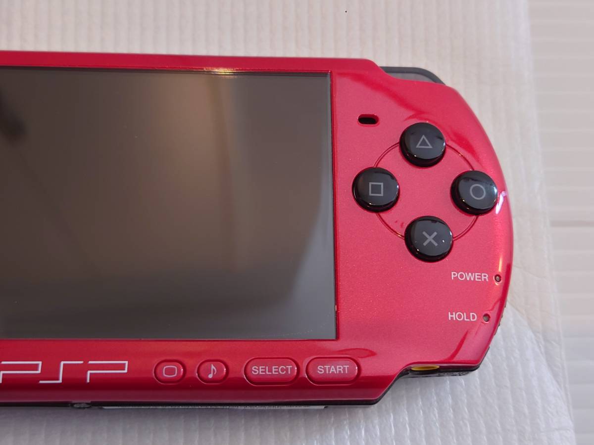 ☆新品同様☆ PSP - 3000 希少色 レッドブラック SONY 美品 メモリースティック付 本体 red black × 新品 未使用 _画像5