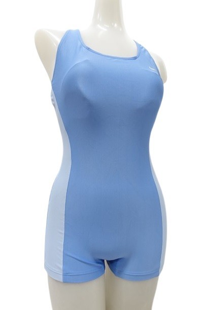 r2_1016 良品 NIKEナイキ 女子競泳水着 光沢 無地 スイムスーツ バック