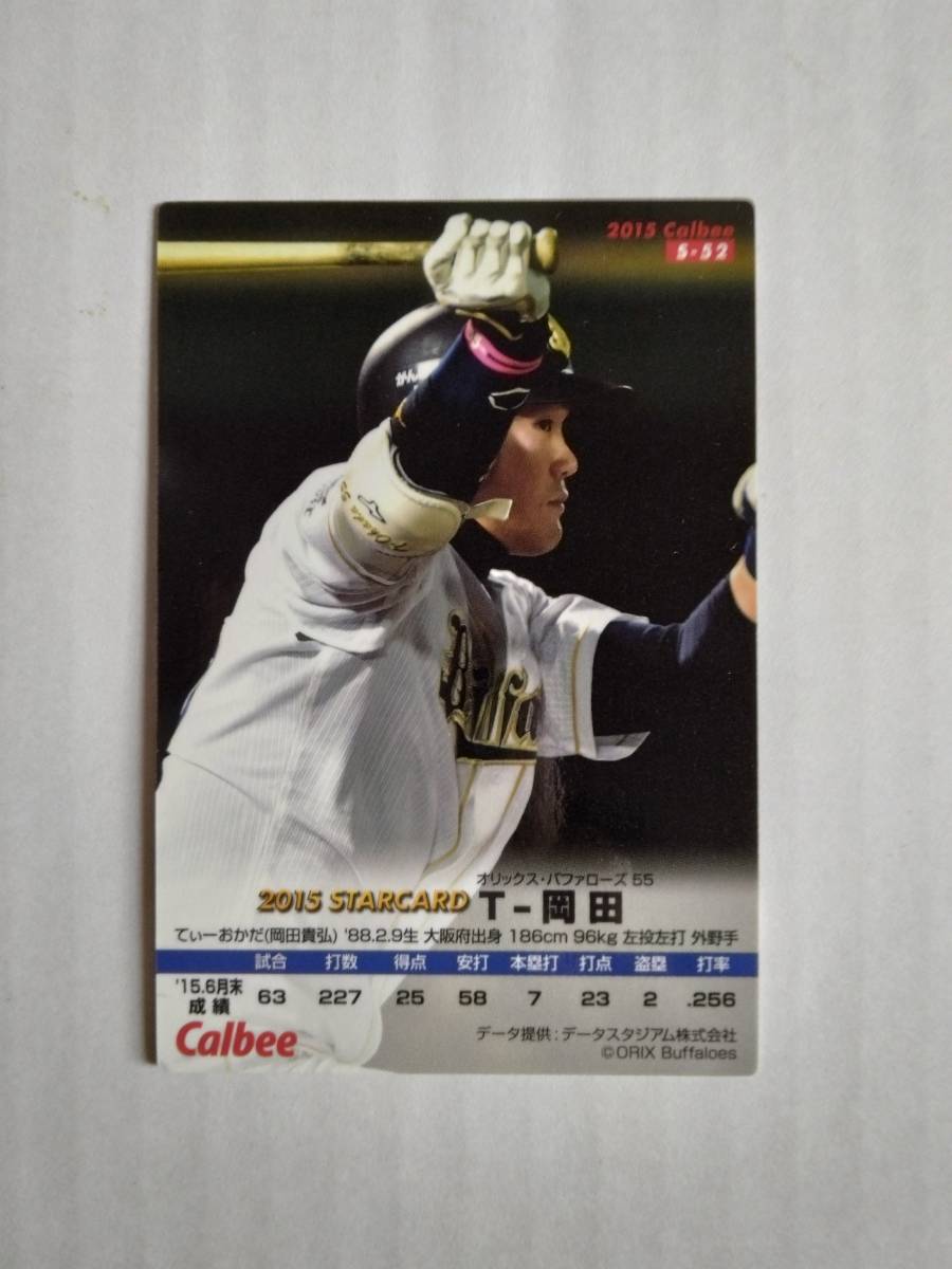 T-岡田　2015 カルビー プロ野球カード　金箔サイン入りスターカード　S-52_画像2