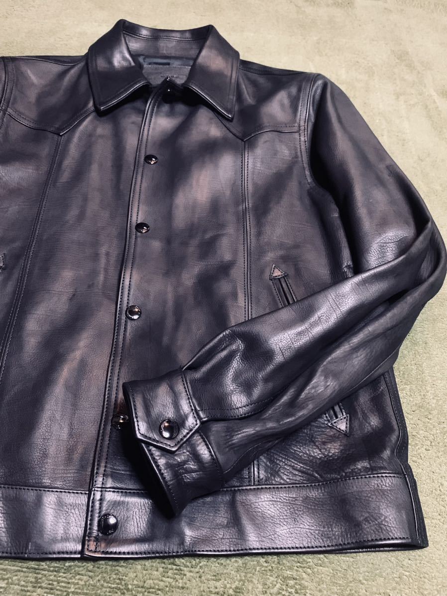 SALE【未使用品 The Letters ザレターズ / CALF SKIN LEATHER JAKET】 カーフスキンレザー ジャケット 仔牛革 木村拓也 キムタク_画像3