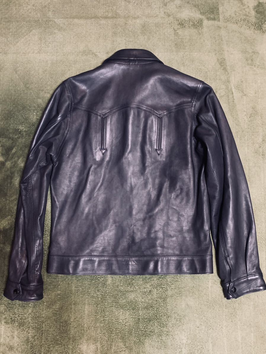 SALE【未使用品 The Letters ザレターズ / CALF SKIN LEATHER JAKET】 カーフスキンレザー ジャケット 仔牛革 木村拓也 キムタク_画像2