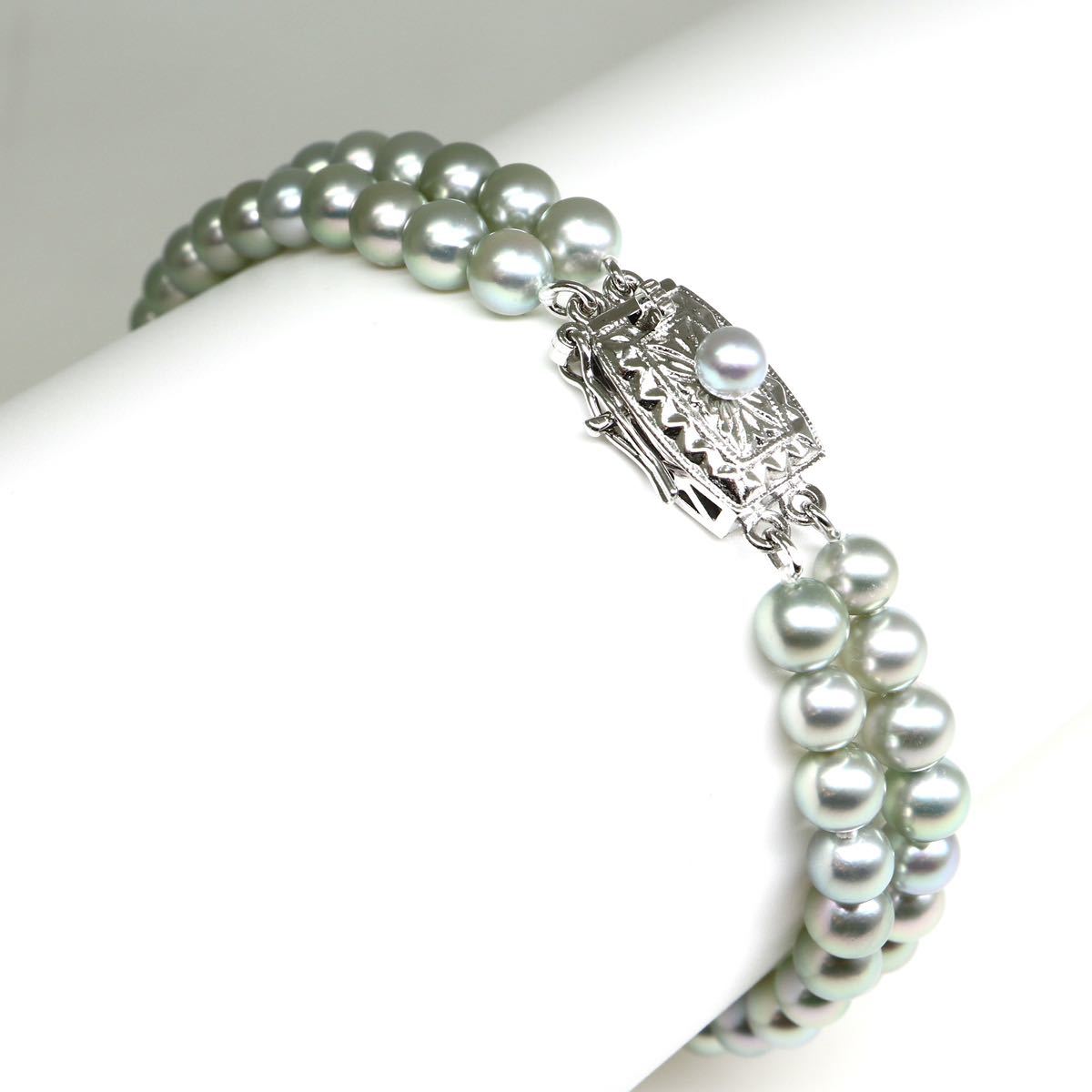 セットアップ 13.8g 高品質!!◇アコヤ本真珠2連ブレスレット◇O TASAKI