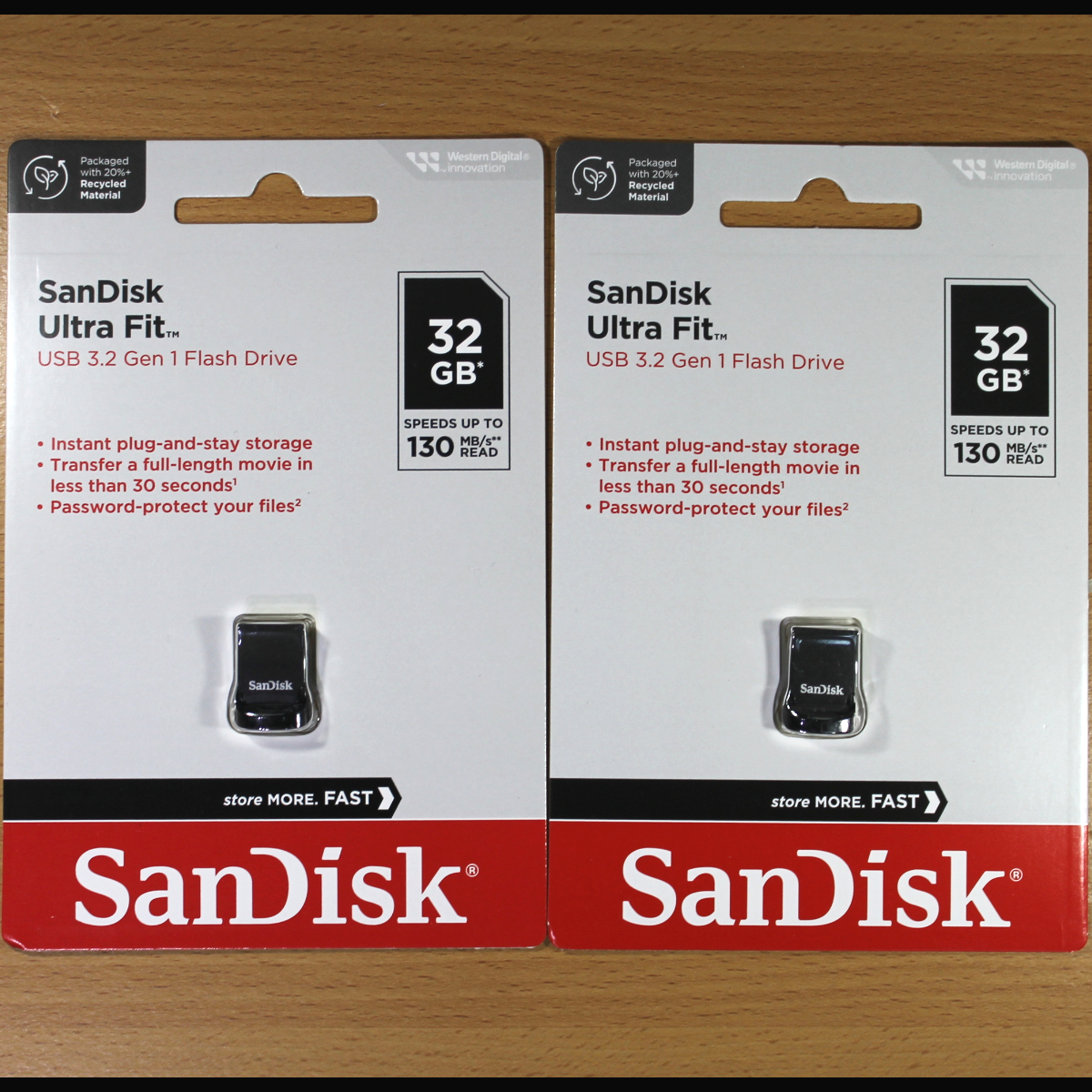 【ネコポス便】2個セット/ SanDisk サンディスク 小型 USBメモリ 32GB Ultra Fit / USB3.2 Gen1 高速対応 /最大130MB/s 読込み_画像1