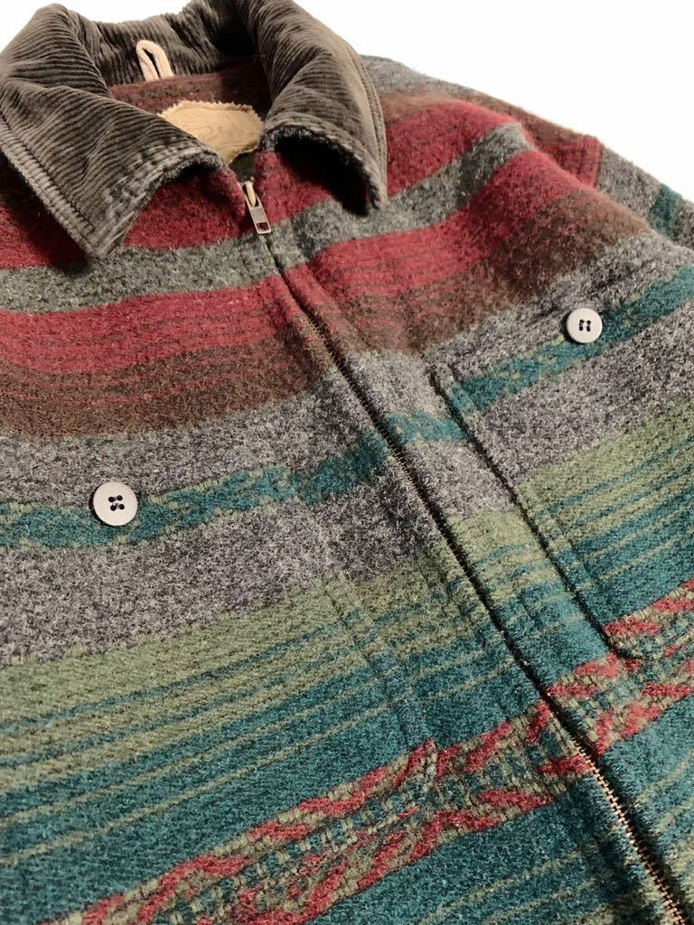 美 90's USA製 VINTAGE WOOLRICH ネイティブ柄 ウールジャケット ビンテージ 古着 ジャケット アメリカ製 メルトン ウールリッチ woolrich_画像9