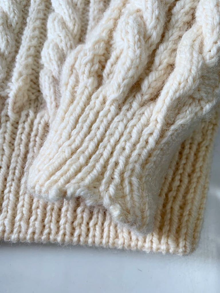 海外購入 VINTAGE HAND KNIT セーター 手編み ハンドニット アランニット ケーブル編み フィッシャーマン ビンテージ 古着 男女兼用_画像10