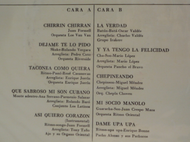 SABOR CUBANO/V.A.-3422 （LP）_画像2