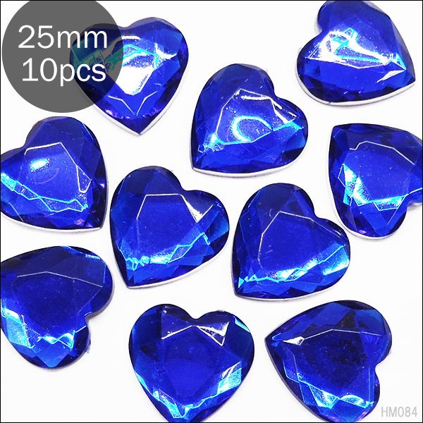  limitation 3 acrylic fiber Stone (84) Heart blue 25mm 10 piece hand made biju- deco parts handicrafts supplies 