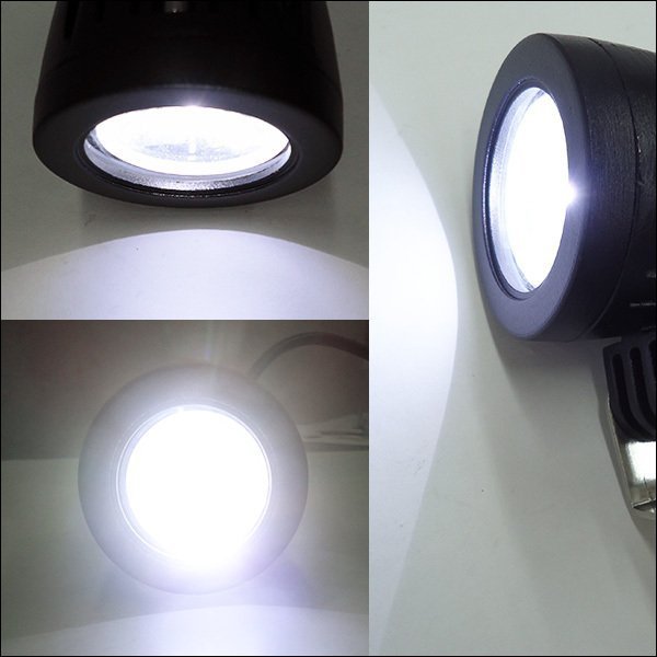 LED スポットライト (e-白) 2個セット 10W バイク汎用 ON/OFFスイッチ付属 12/24V ヘッドライト フォグランプ/23ш_画像7