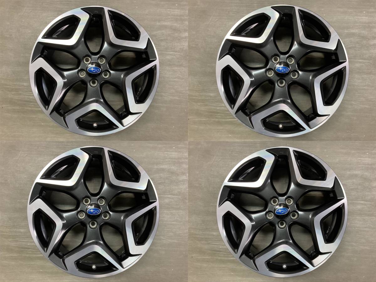 送料無料 【 スバル XV 純正 4本 】 18インチ 7J +55 PCD100 5H ハブ径約56mm SUBARU ホイールのみ 【510011ジ】_画像1