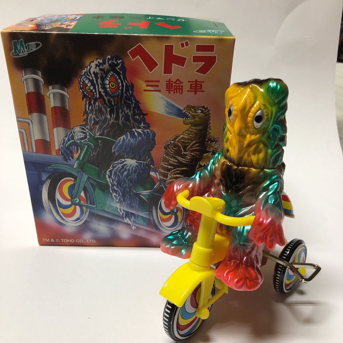 ピンク ヘドラ 三輪車 M1号 ブルマァク ゴジラ ソフビ sofubi_画像2