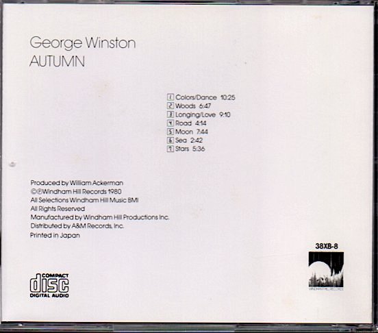 ジョージ・ウィンストン/GEORGE WINSTON「オータム/AUTUMN」ウィンダムヒル/国内初期盤(38XB-8)_画像2