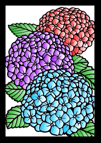 ヤフオク 切り絵 紫陽花3花 あじさい ヤフオク 切り絵 紫陽花3花 あじさい