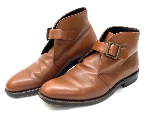 【B173】REGAL リーガル メンズ ブーツ シングルモンク ブラウン系 レザー 革靴 25.5cm_画像1