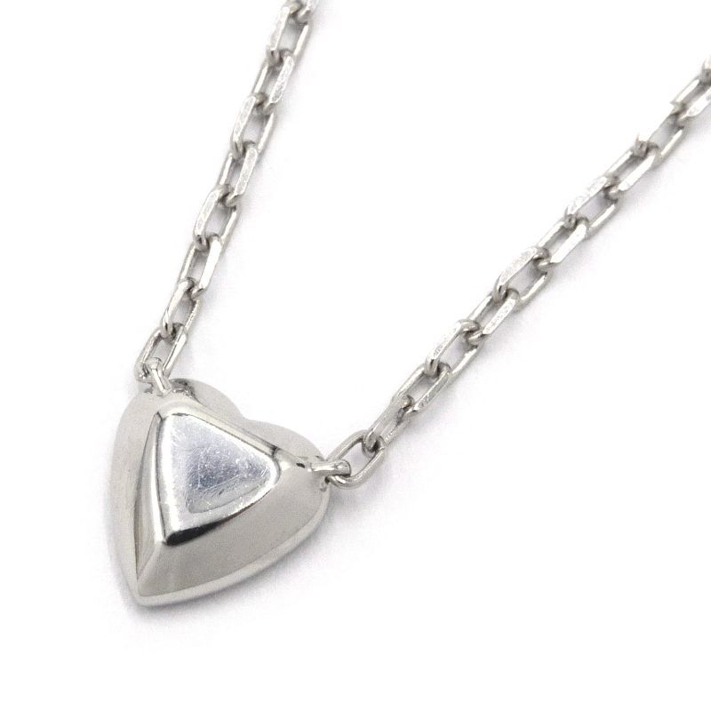  Cartier Mini Heart ob Cartier necklace K18WG diamond new goods finish settled white gold 3PD pendant used free shipping 