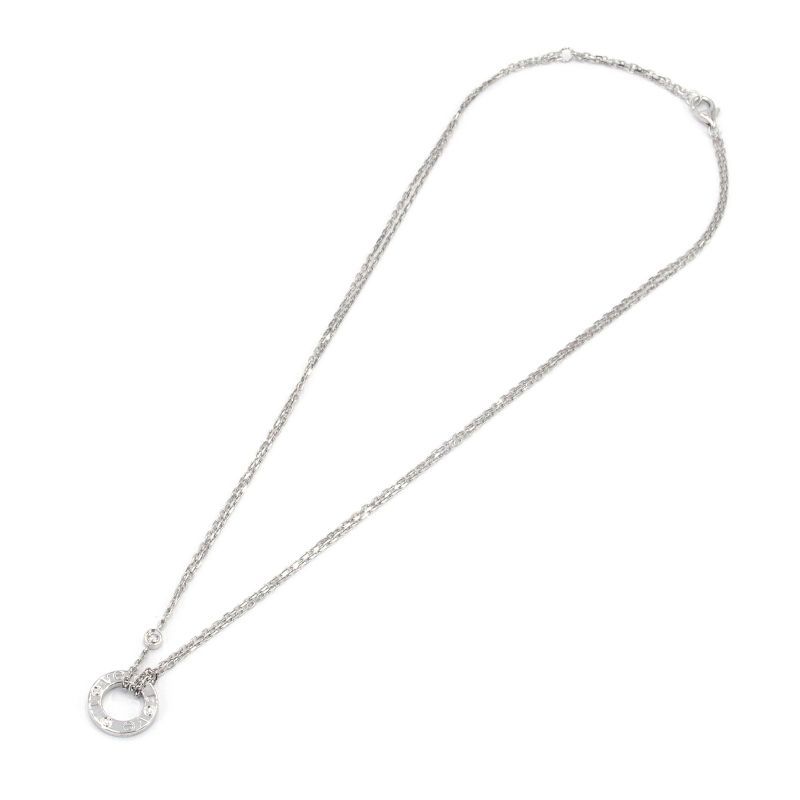  Cartier Rav Circle necklace K18WG diamond new goods finish settled white gold one bead LOVE necklace pendant used free shipping 