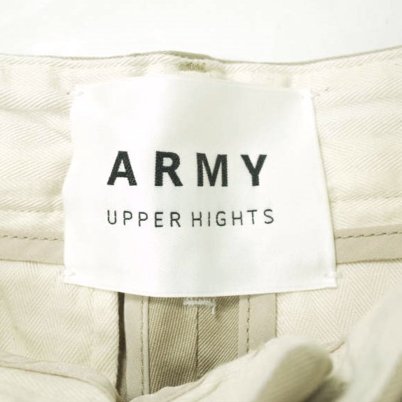 新品 upper hights アッパーハイツ 日本製 THE EIGHTY'S - ARMY ハイライズテーパードチノパンツ 363A335 20 BEIGE ストレッチ g12849_画像9