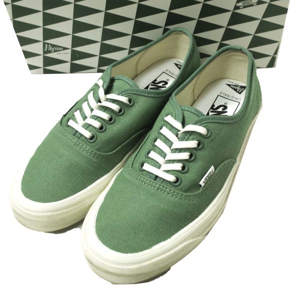 VANS x Pilgrim Surf+Supply バンズ ピルグリム サーフ+サプライ AUTHENTIC LX オーセンティック US6.5(24.5cm) GREEN/MARSHMALLOW g13541