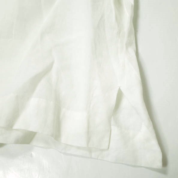 Drawer ドゥロワー 日本製 ポケットショートスリーブブラウス 6521-299-0685 36 ホワイト 半袖 リネン プルオーバー シャツ g13246_画像6