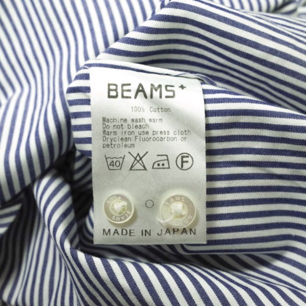 BEAMS PLUS Beams plus made in Japan London stripe button down shirt 11-11-3212-139 XS NAVY/WHITE long sleeve BD tops g13236