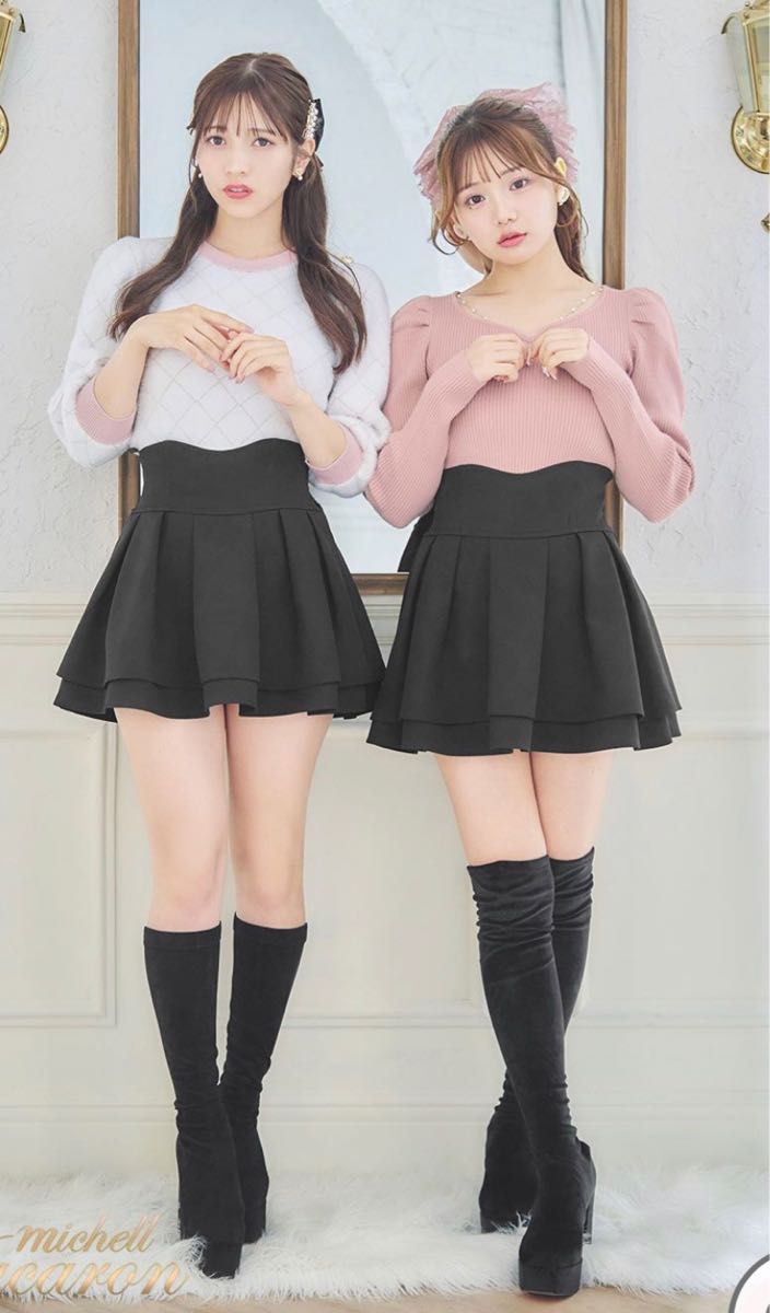 michellMacaron Sサイズ 黒 新品タグ付 美脚になれるスカート michellMacaron Sサイズ 黒 新品タグ付 美脚になれるスカート