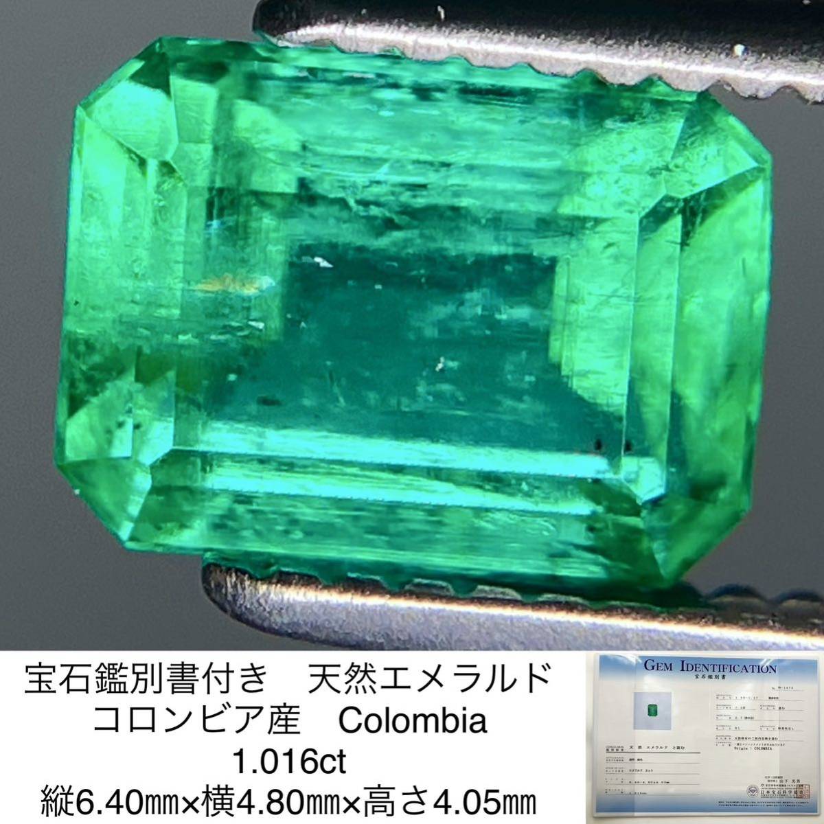 100％品質 宝石鑑別書付き 天然 エメラルド コロンビア産 Colombia