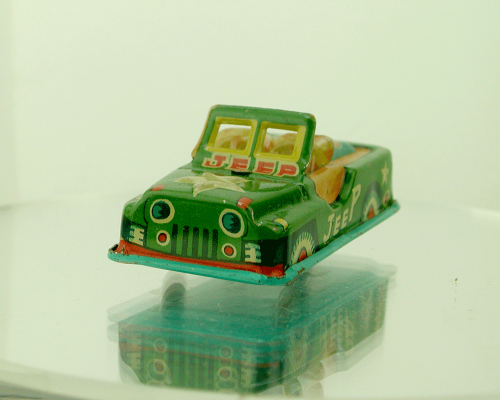 ◎美◎可愛い★１９５０年代★鮮やかなニビ(鈍)色★ジープ(JEEP)★67mm★プリント車★未使用★極美品