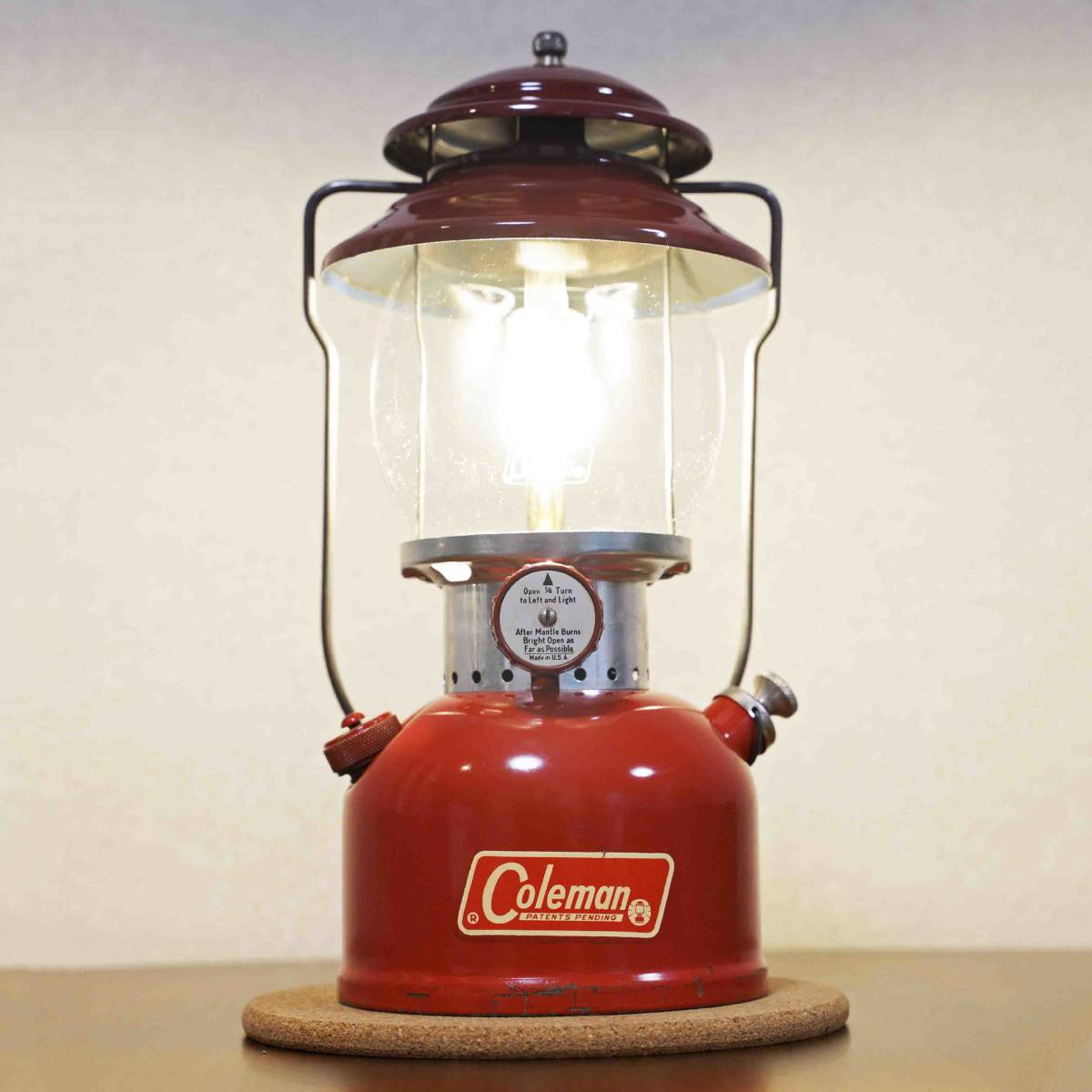 【美品】希少 パテペン コールマン 200A 1965年6月製 赤ランタン ビンテージガソリンランタン Coleman/パテント/ソロキャンプ⑪