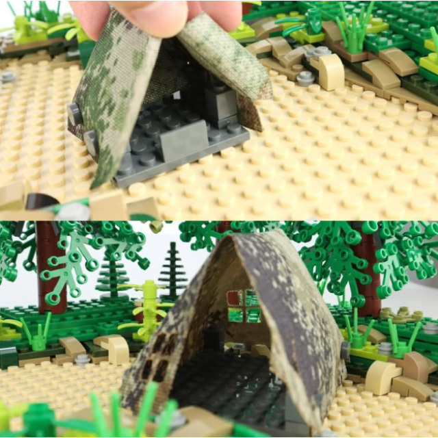 LEGO 互換 迷彩テント ミリタリーテント ギリースーツ テント2個セット_画像2