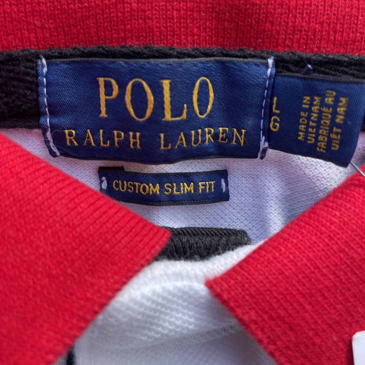 POLO RALPH LAUREN ポロラルフローレン ポロシャツ　ポロベア　2019 ラグビーW杯 日本代表　メンズ Lサイズ　半袖 赤白　日の丸_画像7