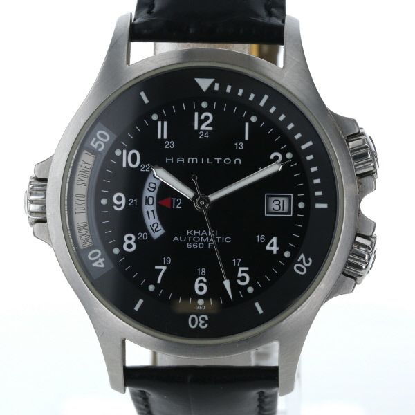 ハミルトン HAMILTON カーキ H776152 自動巻式 ブラック 文字盤 3針式 メンズ 腕時計 【xx】【中古】4000020801600569