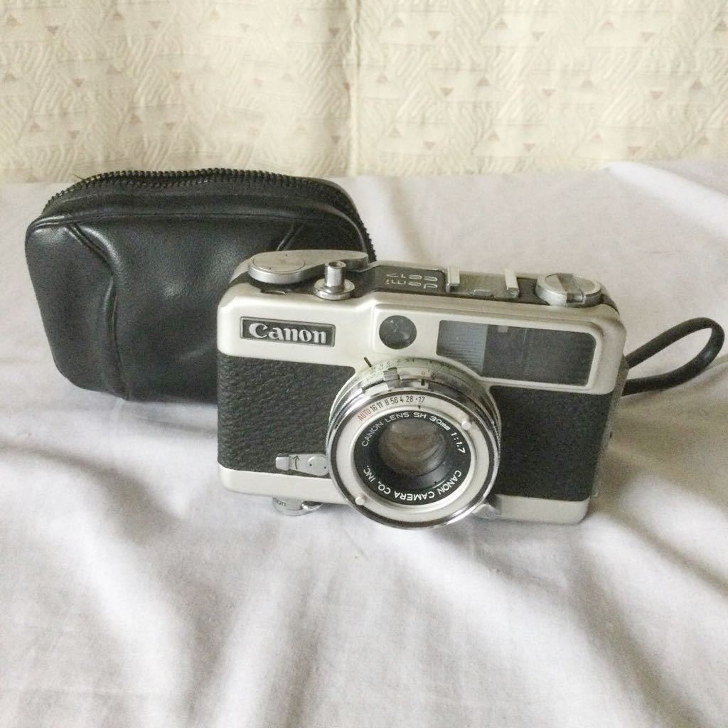 Canon キャノン Demi EE17 カメラ 30mm 1:1.7 動作未確認 ストラップ、ケース付き ジャンク 管理番号K399B_画像1