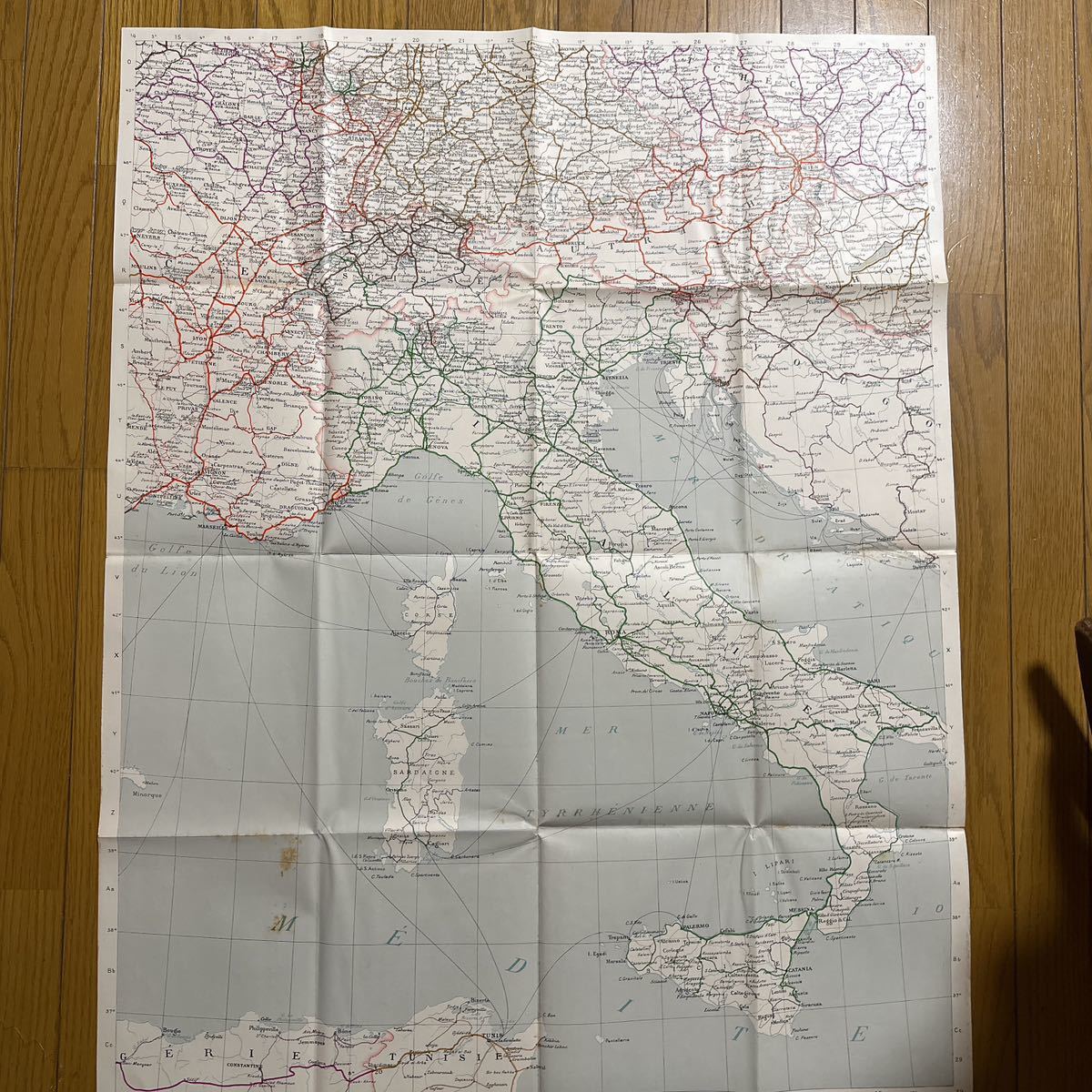 10223 古地図　1932年　ヨーロッパ鉄道地図　6枚 1:1500000 戦時　フランス印刷_画像5
