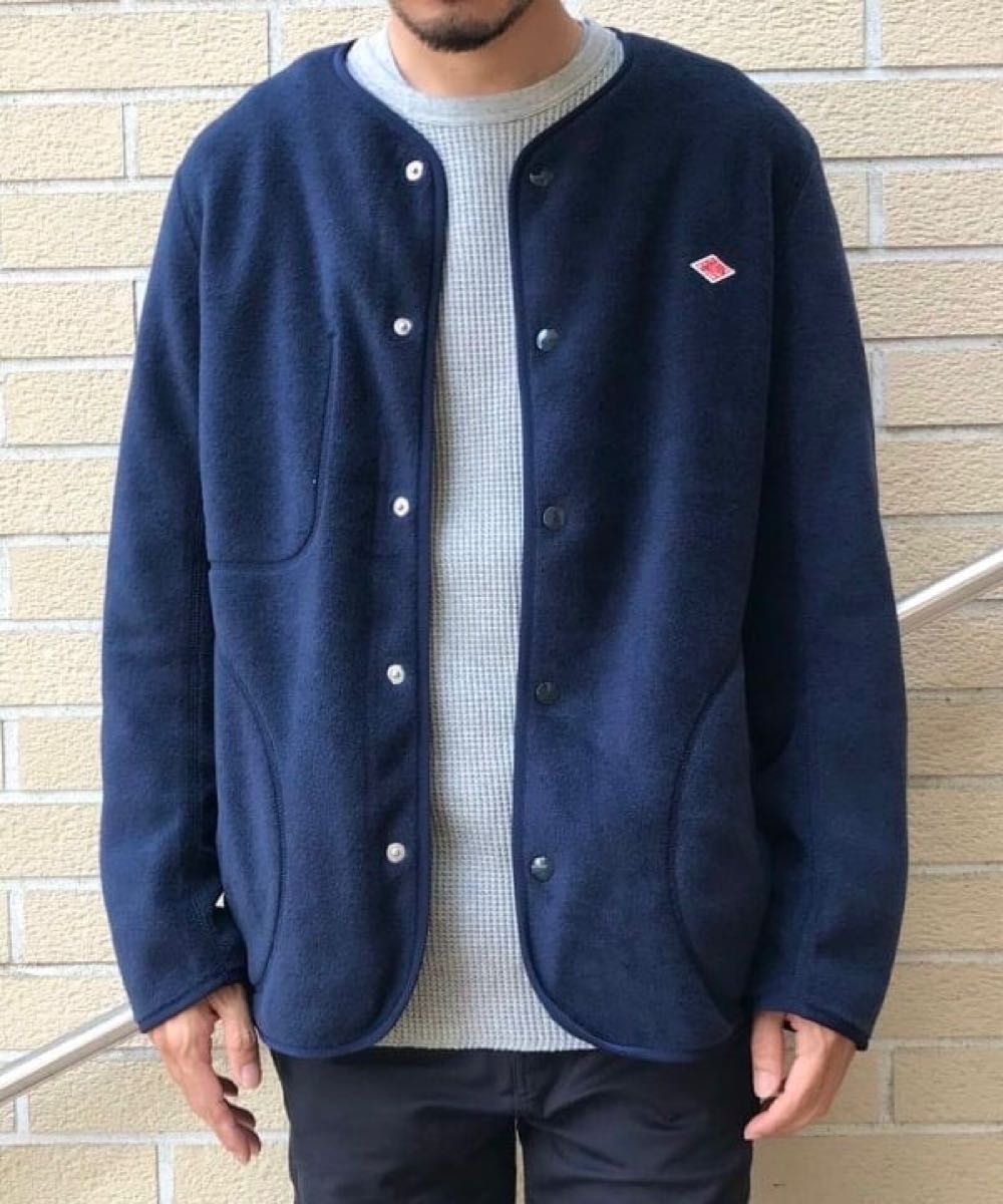 DANTONダントン ノーカラー フリース ジャケット ネイビー42 DANTONダントン ノーカラー フリース ジャケット ネイビー42